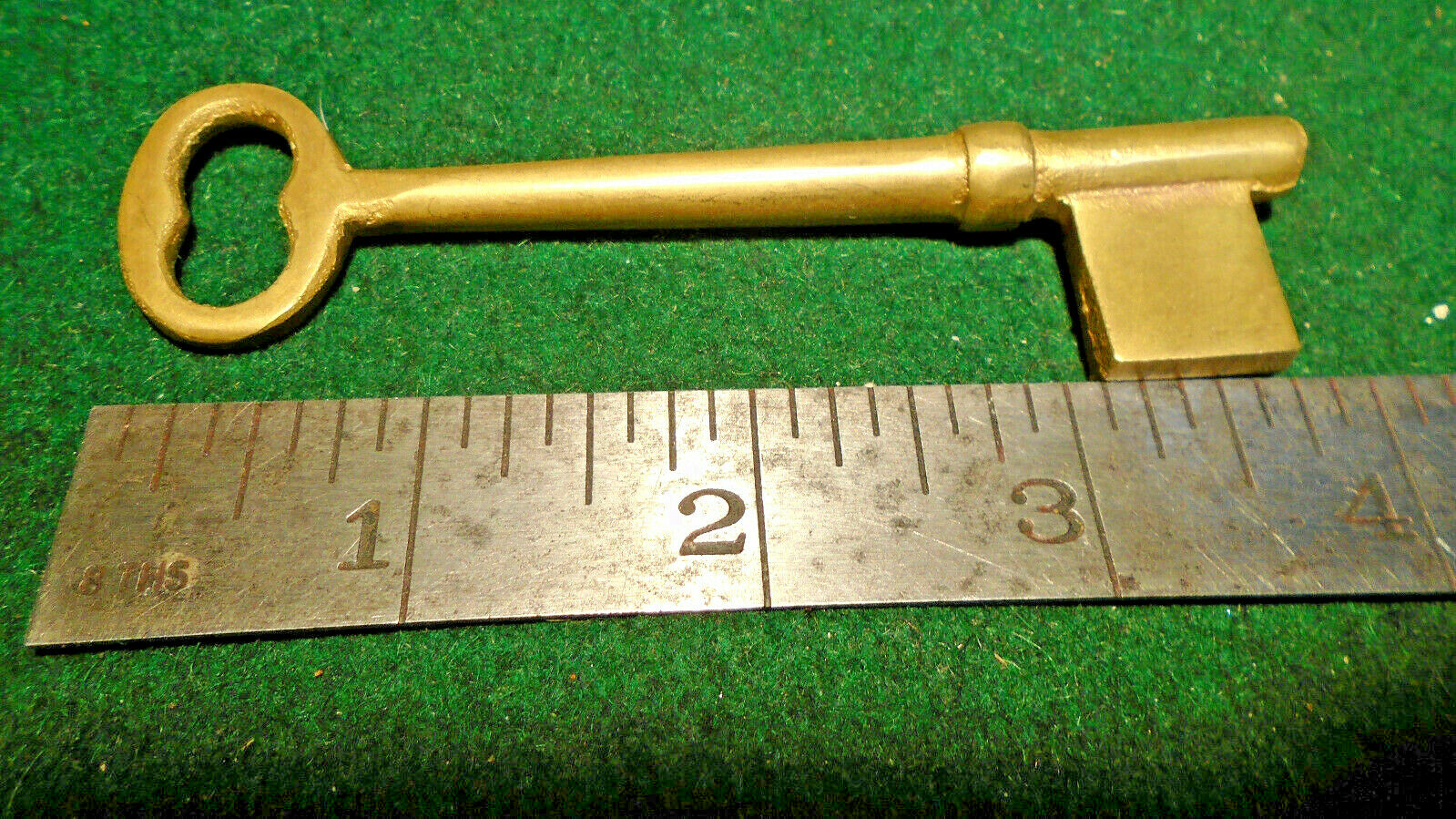 3 7/8" BRASS BIT KEY BLANK with TAPERED END - PERFECT for OLD RIM LOCKS (33090)
