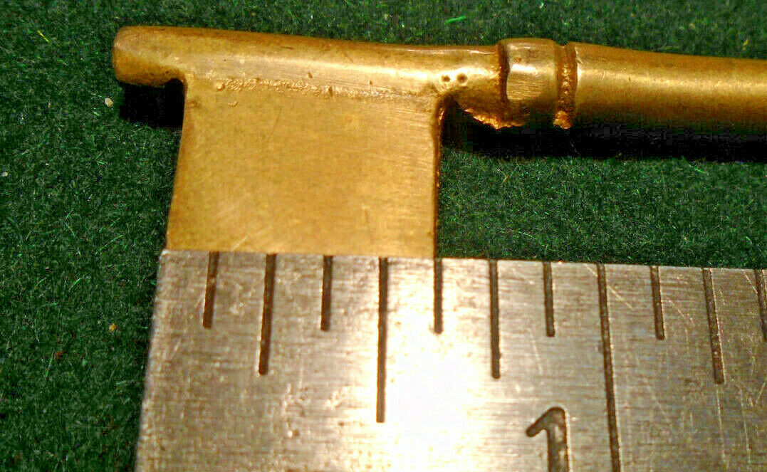 3" BRASS BIT KEY BLANK with TAPERED END - PERFECT for OLD LOCKS (33100)