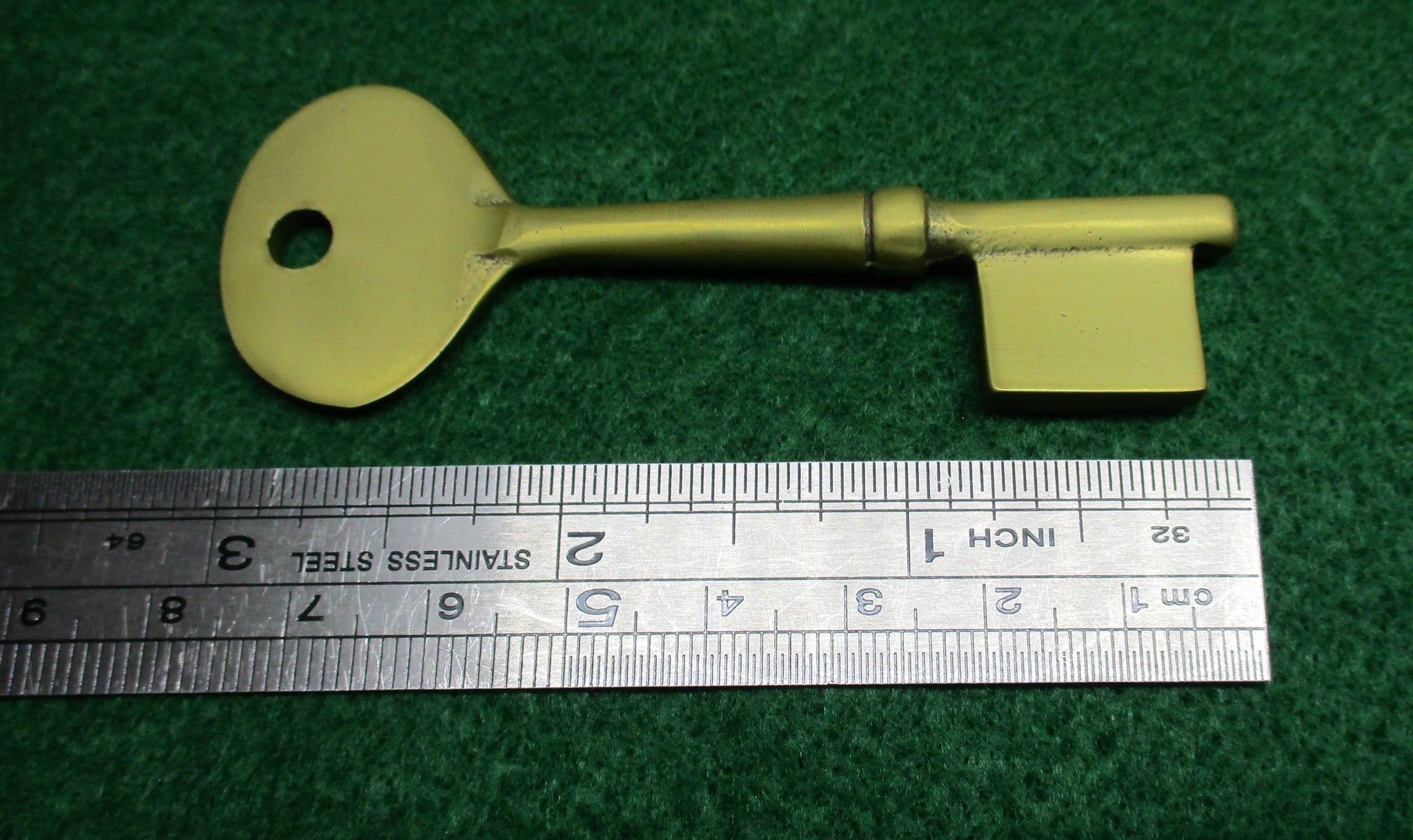 3 1/8" BRASS BIT KEY BLANK with TAPERED END - PERFECT for OLD LOCKS (33224)