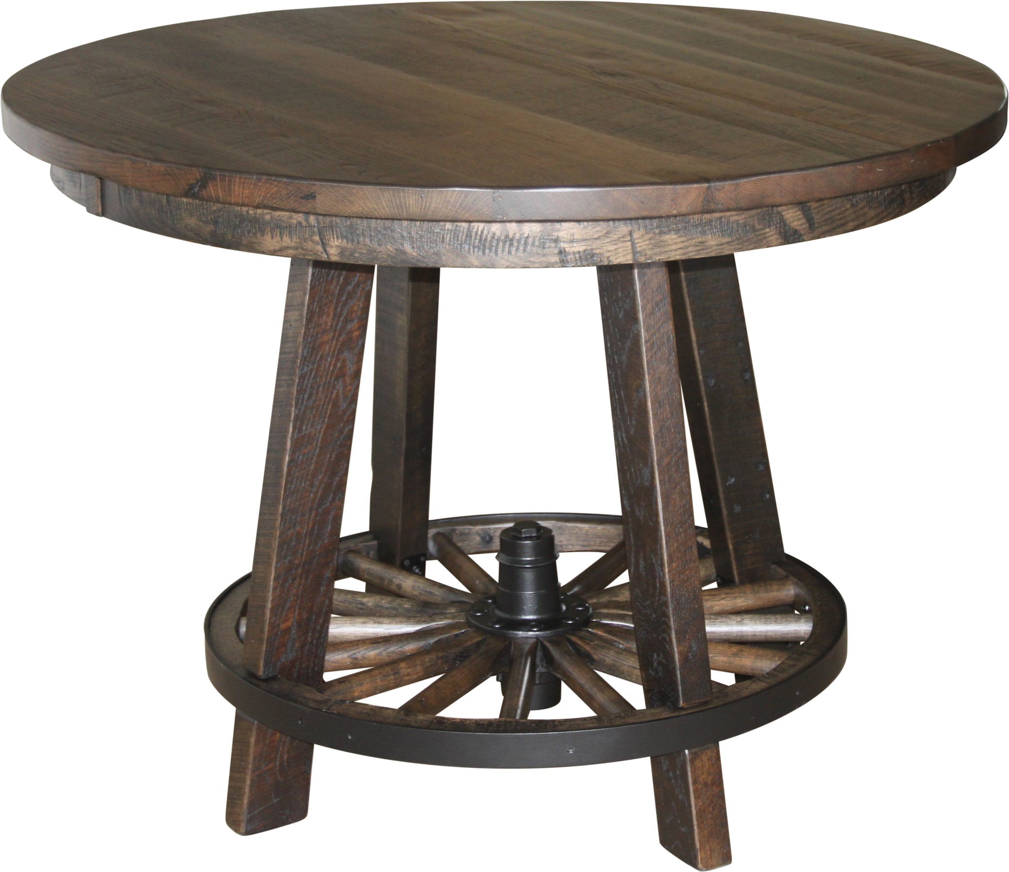 Oak Wagon Wheel Table